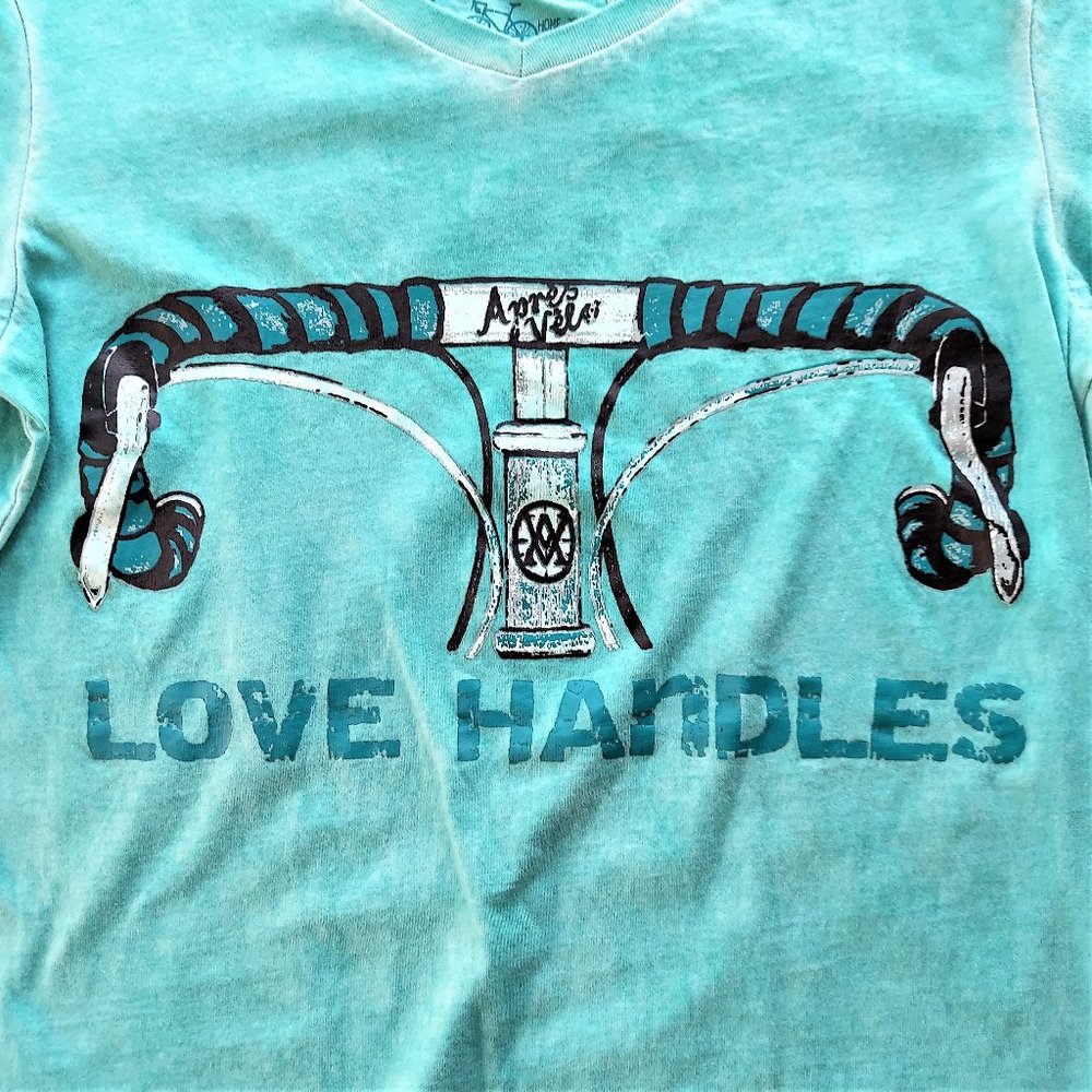 APRES VELO "Love Handles" fun t-shirt, WMN's sz S - Picture 5 of 12